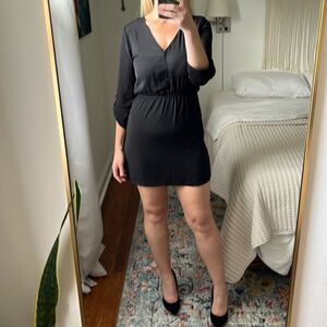 Forever 21 Dress‎ Womens Small Black Roll Tab Sleeve